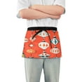 thumbnail image 1 of Yayeee Waist Apron with Pockets for Cooking Waterproof Half Server Aprons, Retro Christmas Ornaments Pattern, 1 of 7
