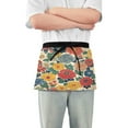 thumbnail image 1 of Yayeee Waist Apron with Pockets for Cooking Waterproof Half Server Aprons, Vibrant Flowers Pattern, 1 of 7