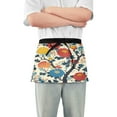 thumbnail image 1 of Yayeee Waist Apron with Pockets for Cooking Waterproof Half Server Aprons, Vibrant Japanese Flowers, 1 of 7