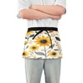 thumbnail image 1 of Yayeee Waist Apron with Pockets for Cooking Waterproof Half Server Aprons, White Watercolor Sunflowers, 1 of 7
