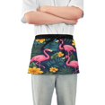 thumbnail image 1 of Yayeee Waist Apron with Pockets for Cooking Waterproof Half Server Aprons, Yellow Floral Flamingo, 1 of 7