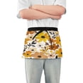 thumbnail image 1 of Yayeee Waist Apron with Pockets for Cooking Waterproof Half Server Aprons, Yellow Flowers, 1 of 7