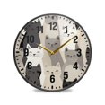 thumbnail image 1 of Yayeee Wall Clock Battery Operated 11.9" Silent Quartz Non-Ticking for Living Room Decor, Beige Cute Cats, 1 of 8