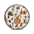 thumbnail image 1 of Yayeee Wall Clock Battery Operated 11.9" Silent Non-Ticking for Living Room, Beige Fall Leaves, 1 of 8