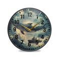 thumbnail image 1 of Yayeee Wall Clock Battery Operated 11.9" Silent Quartz Non-Ticking for Living Room Decor, Beige Floating Whale, 1 of 8