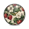 thumbnail image 1 of Yayeee Wall Clock Battery Operated 11.9" Silent Quartz Non-Ticking for Living Room Decor, Beige Strawberry, 1 of 8