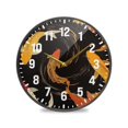 thumbnail image 1 of Yayeee Wall Clock Battery Operated 11.9" Silent Non-Ticking for Living Room, Black Fish Pattern, 1 of 8