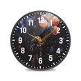 thumbnail image 1 of Yayeee Wall Clock Battery Operated 11.9" Silent Non-Ticking for Living Room, Black Watercolor Space, 1 of 8