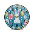 thumbnail image 1 of Yayeee Wall Clock Battery Operated 11.9" Silent Non-Ticking for Living Room, Blue Easter Bunny, 1 of 8