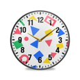 thumbnail image 1 of Yayeee Wall Clock Battery Operated 11.9" Silent Quartz Non-Ticking for Living Room Decor, Blue Retro Triangles, 1 of 8