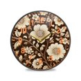 thumbnail image 1 of Yayeee Wall Clock Battery Operated 11.9" Silent Non-Ticking for Living Room, Brown Floral, 1 of 8