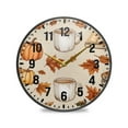 thumbnail image 1 of Yayeee Wall Clock Battery Operated 11.9" Silent Non-Ticking for Living Room, Fall Mug Pattern, 1 of 8