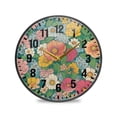 thumbnail image 1 of Yayeee Wall Clock Battery Operated 11.9" Silent Quartz Non-Ticking for Living Room Decor, Floral Pattern, 1 of 8