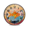 thumbnail image 1 of Yayeee Wall Clock Battery Operated 11.9" Silent Quartz Non-Ticking for Living Room Decor, Goldfish, 1 of 8