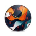 thumbnail image 1 of Yayeee Wall Clock Battery Operated 11.9" Silent Quartz Non-Ticking for Living Room Decor, Green Abstract Wavy, 1 of 8