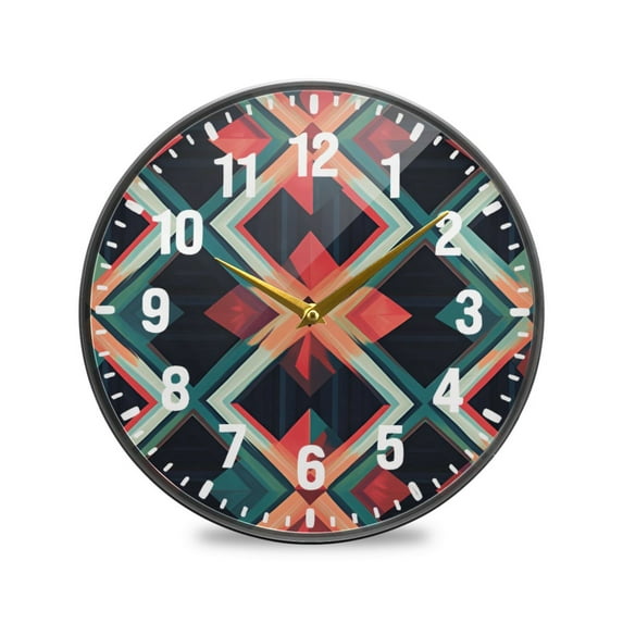 Yayeee Wall Clock Battery Operated 11.9" Silent Quartz Non-Ticking for Living Room Decor, Green Abstract