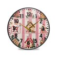 thumbnail image 1 of Yayeee Wall Clock Battery Operated 11.9" Silent Quartz Non-Ticking for Living Room Decor, Green Christmas Houses, 1 of 8