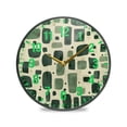 thumbnail image 1 of Yayeee Wall Clock Battery Operated 11.9" Silent Quartz Non-Ticking for Living Room Decor, Green Geometric, 1 of 8