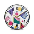 thumbnail image 1 of Yayeee Wall Clock Battery Operated 11.9" Silent Non-Ticking for Living Room, Green Retro Shapes, 1 of 8
