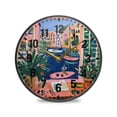 thumbnail image 1 of Yayeee Wall Clock Battery Operated 11.9" Silent Quartz Non-Ticking for Living Room Decor, Green Window, 1 of 8
