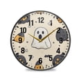 thumbnail image 1 of Yayeee Wall Clock Battery Operated 11.9" Silent Quartz Non-Ticking for Living Room Decor, Halloween Black Pumpkins, 1 of 8