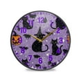 thumbnail image 1 of Yayeee Wall Clock Battery Operated 11.9" Silent Quartz Non-Ticking for Living Room Decor, Halloween Cats, 1 of 8