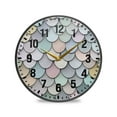 thumbnail image 1 of Yayeee Wall Clock Battery Operated 11.9" Silent Quartz Non-Ticking for Living Room Decor, Light Blue Shimmering Pattern, 1 of 8