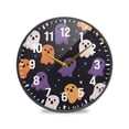 thumbnail image 1 of Yayeee Wall Clock Battery Operated 11.9" Silent Quartz Non-Ticking for Living Room Decor, Orange Halloween Ghosts, 1 of 8