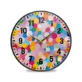 thumbnail image 1 of Yayeee Wall Clock Battery Operated 11.9" Silent Non-Ticking for Living Room, Purple Colorful Circles, 1 of 8