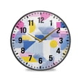 thumbnail image 1 of Yayeee Wall Clock Battery Operated 11.9" Silent Quartz Non-Ticking for Living Room Decor, Retro Simple Shapes, 1 of 8