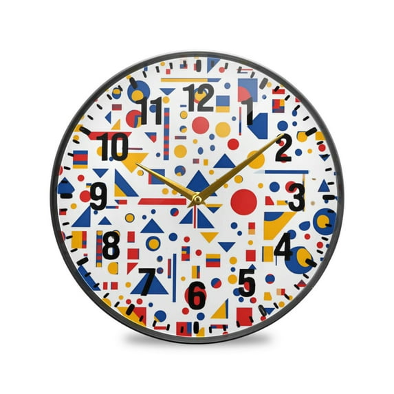 Yayeee Wall Clock Battery Operated 11.9" Silent Quartz Non-Ticking for Living Room Decor, Simple Shapes