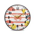 thumbnail image 1 of Yayeee Wall Clock Battery Operated 11.9" Silent Non-Ticking for Living Room, Striped Crab, 1 of 8