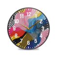 thumbnail image 1 of Yayeee Wall Clock Battery Operated 11.9" Silent Non-Ticking for Living Room, Stripes Pattern, 1 of 8