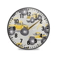 thumbnail image 1 of Yayeee Wall Clock Battery Operated 11.9" Silent Quartz Non-Ticking for Living Room Decor, Trucks Pattern, 1 of 8