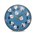 thumbnail image 1 of Yayeee Wall Clock Battery Operated 9.5" Silent Quartz Non-Ticking for Living Room Decor, Baseballs Pattern, 1 of 8