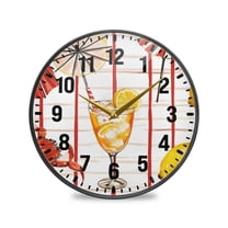 Yayeee Wall Clock Battery Operated 9.5" Silent Non-Ticking for Living Room, Beach Crab