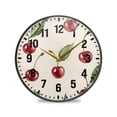 thumbnail image 1 of Yayeee Wall Clock Battery Operated 9.5" Silent Quartz Non-Ticking for Living Room Decor, Beige Cherry, 1 of 8