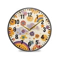 thumbnail image 1 of Yayeee Wall Clock Battery Operated 9.5" Silent Quartz Non-Ticking for Living Room Decor, Beige Retro Rainbow, 1 of 8