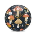 thumbnail image 1 of Yayeee Wall Clock Battery Operated 9.5" Silent Quartz Non-Ticking for Living Room Decor, Black MushRoom Decor Pattern, 1 of 8