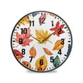 thumbnail image 1 of Yayeee Wall Clock Battery Operated 9.5" Silent Non-Ticking for Living Room, Blue Leaves, 1 of 8