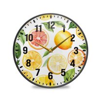 Yayeee Wall Clock Battery Operated 9.5" Silent Non-Ticking for Living Room, Candy Lemon