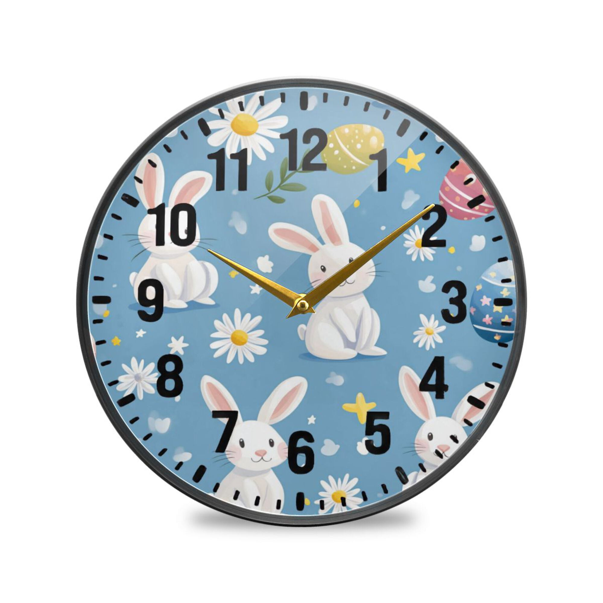 Eastern Rabbit Clock Yayeee Wall Clock Battery Operated 9.5