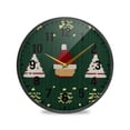 thumbnail image 1 of Yayeee Wall Clock Battery Operated 9.5" Silent Quartz Non-Ticking for Living Room Decor, Christmas Santa Hats, 1 of 8
