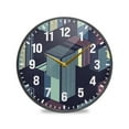 thumbnail image 1 of Yayeee Wall Clock Battery Operated 9.5" Silent Quartz Non-Ticking for Living Room Decor, Cube Stripes, 1 of 8