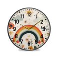 thumbnail image 1 of Yayeee Wall Clock Battery Operated 9.5" Silent Quartz Non-Ticking for Living Room Decor, Cute Rainbow, 1 of 8