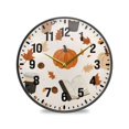 thumbnail image 1 of Yayeee Wall Clock Battery Operated 9.5" Silent Non-Ticking for Living Room, Hand Drawn Pumpkin, 1 of 8