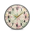 thumbnail image 1 of Yayeee Wall Clock Battery Operated 9.5" Silent Quartz Non-Ticking for Living Room Decor, Light Pink Geometric, 1 of 8