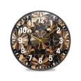 thumbnail image 1 of Yayeee Wall Clock Battery Operated 9.5" Silent Quartz Non-Ticking for Living Room Decor, Metallic Flower, 1 of 8