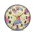 thumbnail image 1 of Yayeee Wall Clock Battery Operated 9.5" Silent Non-Ticking for Living Room, Neon Skates, 1 of 8