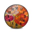 thumbnail image 1 of Yayeee Wall Clock Battery Operated 9.5" Silent Non-Ticking for Living Room, Orange Abstract Floral, 1 of 8